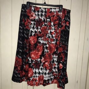 STIZZOLI Italy 100% Wool Knit Skirt Purple Luxury Plus Size 22